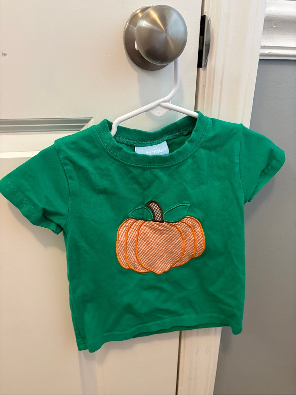 Classic Whimsy Fall pumpkin appliqué shirt